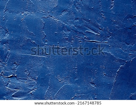 Beautiful Abstract Grunge Decorative Navy Blue Dark Stucco Wall Background. Art Rough Stylized Texture Banner With Space For Text