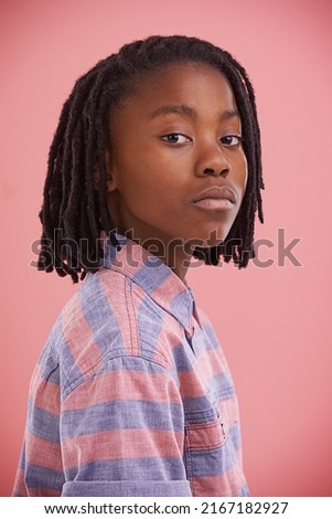 Its all in the attitude. Studio portrait of a young boy with attitude.