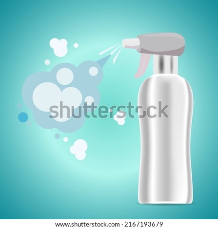 Water spray, white smoke, dust and dots, mist of atomizer. Vector effect, 3d illustration, cosmetic design.
