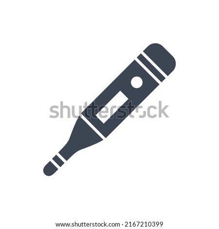Electronic Thermometer related vector glyph icon. Electronic Thermometer sign. Isolated on white background. Editable vector illustration