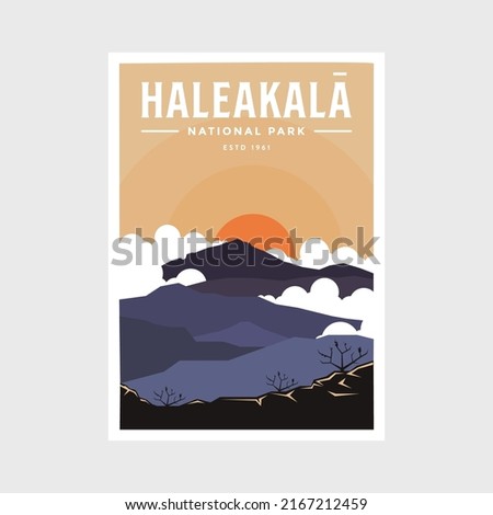 Haleakala national park poster vector illustration design