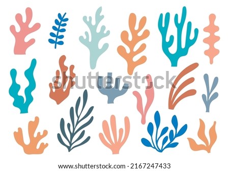 Abstract Seaweed Shape Aesthetic Element Vector Illustration Royalty-Free Stock Photo #2167247433
