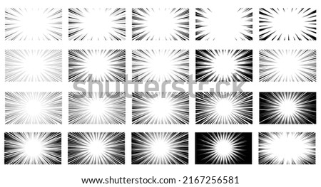 A set of vector material for cartoon-like effect lines such as black concentrated lines Royalty-Free Stock Photo #2167256581
