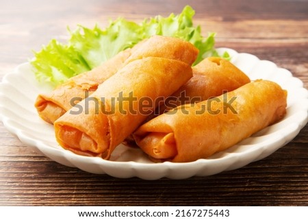 Fried spring rolls of Chinese food Royalty-Free Stock Photo #2167275443