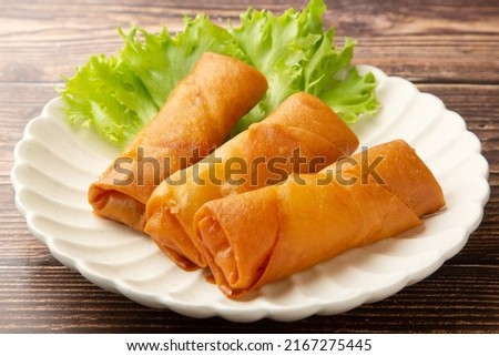 Fried spring rolls of Chinese food Royalty-Free Stock Photo #2167275445