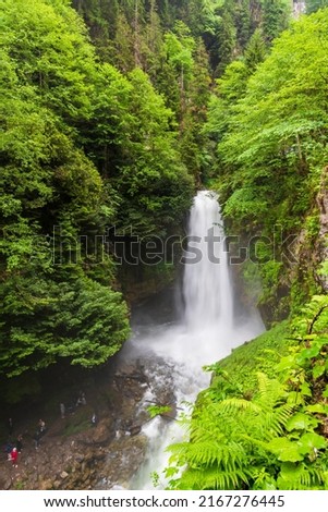 Palovit Waterfall view in Rize Province of Turkey