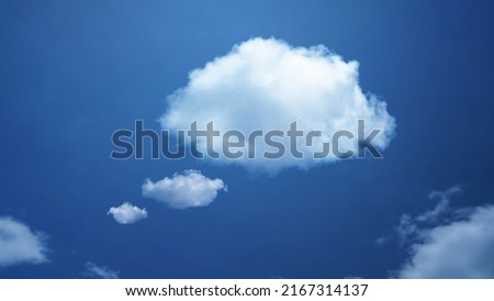 White cloud shape of a thinking balloon at blur sky background, 
concept communication.