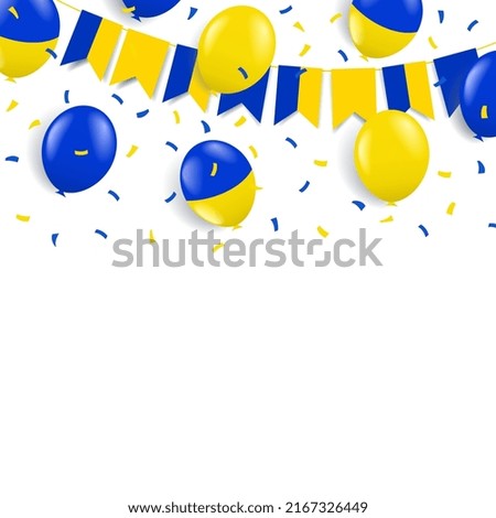 Vector Illustration of  Ukraine Independence Day. Garland with the flag and balloons.

