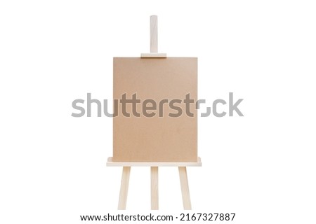 Canvas Painting stand wooden easel Art supply isolated, Mock up.