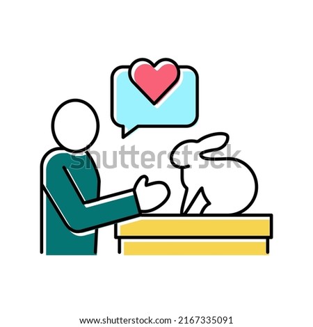 bunny veterinary researchment color icon vector. bunny veterinary researchment sign. isolated symbol illustration