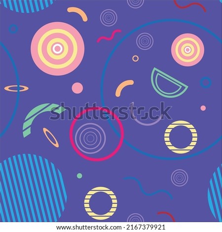 seamless pattern background,multicolor geometric sphere pattern stripes on white 