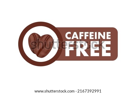 Caffeine free icon. Coffee beans. Vector stock illustration.
