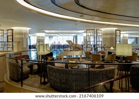 Part of Luxury Hotel lobby interior, modern style.