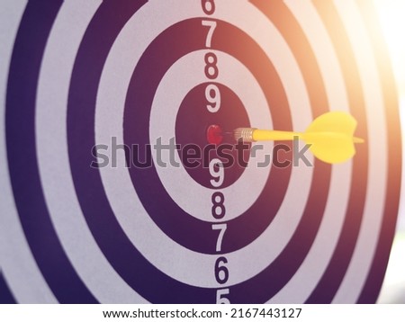 Dart board, conceptualization to lead to the right goal. to contain the purpose of doing business overcoming challenges Walking towards goals and winning	
