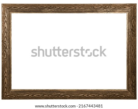 Color Beige Classic Old Vintage Wooden mockup canvas frame isolated on white background. Design element. use for framing paintings, mirrors or photo.