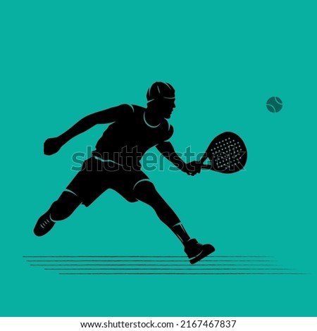 Padel Tennis Icon Silhouette Illustration. Sports Vector Graphic Pictogram Symbol Clip Art. Doodle Sketch Black Sign.