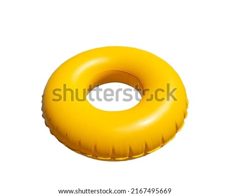 Yellow Inflatable ring isolated on white background Royalty-Free Stock Photo #2167495669