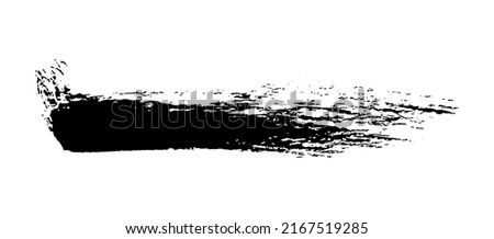 Black brush stroke. Hand drawn ink spot isolated on white background. Vector illustration
