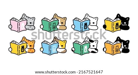 cat vector icon kitten calico book reading logo breed cartoon character symbol illustration doodle design isolated clip art Royalty-Free Stock Photo #2167521647