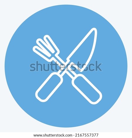 Icon Sharp Tools. suitable for Garden symbol. blue eyes style. simple design editable. design template vector. simple symbol illustration