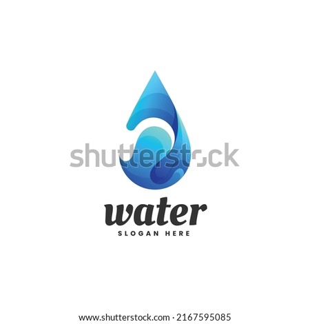Vector Logo Illustration Water Gradient Colorful Style. Royalty-Free Stock Photo #2167595085