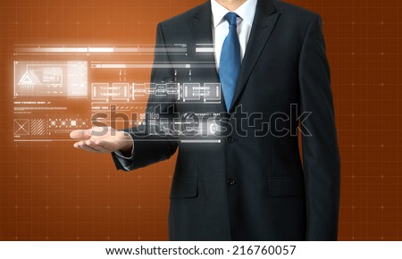 businessman presenting graphs 