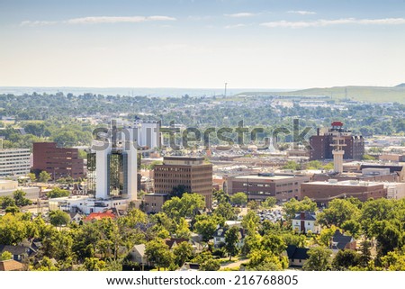 Panorama of Rapid City, South Dakota, USA Royalty-Free Stock Photo #216768805