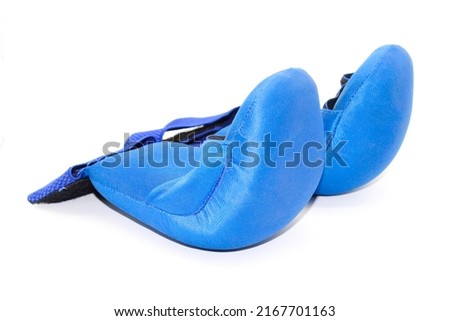 A picture of boxing gloves on white background with selective focus