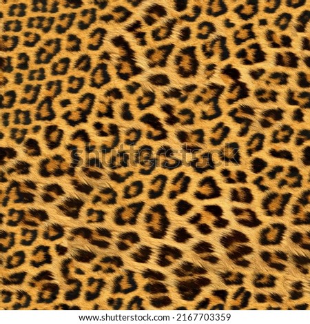 Leopard Seamless Animal Skin and Fur Textures, Closeup Natural Beautiful Leather Surface for Material Design, Textile Pattern, Abstract Exotic Wallpaper Royalty-Free Stock Photo #2167703359