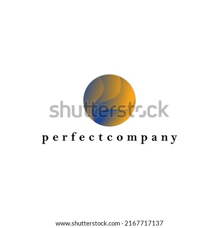 Orange and blue gradient colored circle vector logo. Suitable for company, event, office, agency, finance, and consulting.