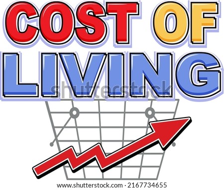 Cost of living isolated word text illustration