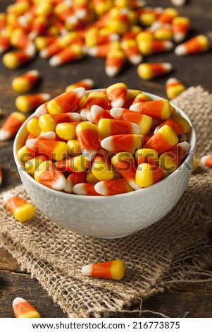 Colorful Candy Corn for Halloween on a Background