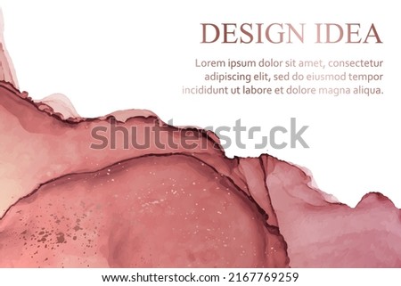 Modern watercolor background or elegant card design or wallpaper or poster with abstract red ink waves and splashes.