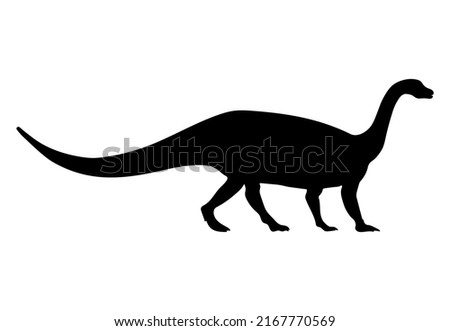 The silhouette of a dinosaur. Vector illustration isolated on a white background. Dinosaurs of the Jurassic period.