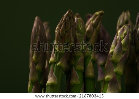 green asparagus on a green background
