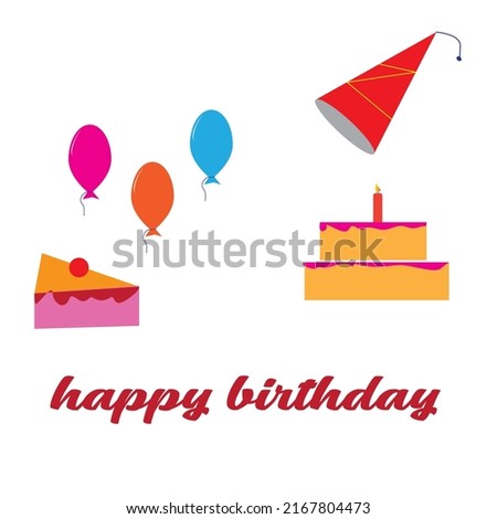 Vector minimalist birthday illustration or card design