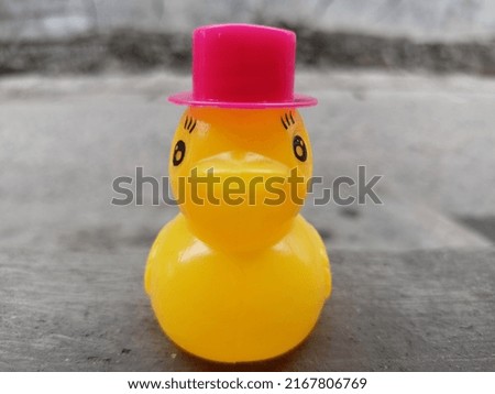 cool toy duck with pink hat