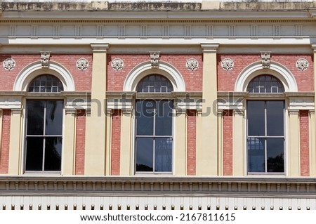 Details of building Luz station, important and historical train station of Sao Paulo Royalty-Free Stock Photo #2167811615