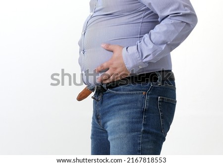 side view of fat man Royalty-Free Stock Photo #2167818553