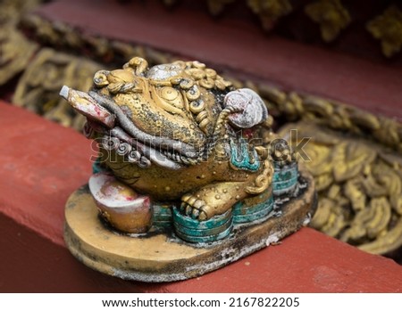 The Old golden frog is a symbol of wealth, coins