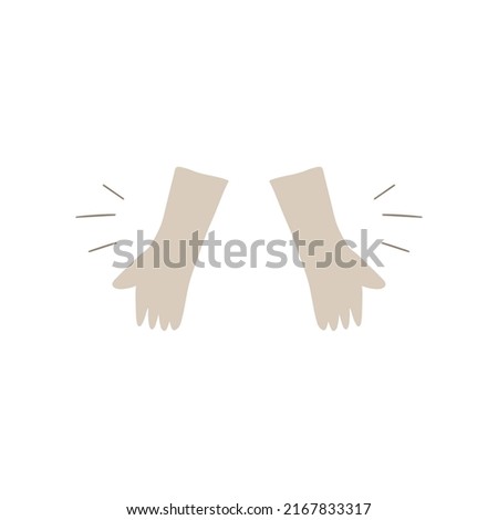 Vector illustration giving hands. Support hand gesture isolated on white background.