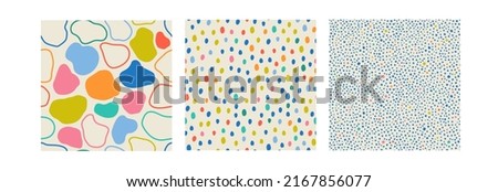 Set of seamless polka dot patterns. Design for papers, covers, fabrics, interior décor and other users. Royalty-Free Stock Photo #2167856077
