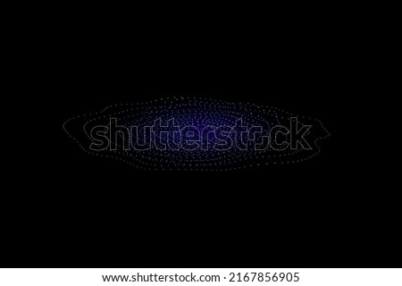 Sound wave illustration on a dark background. Abstract blue digital equalizer indicators. Voice graph meter or audio electronic tracks.Vector horizontal sonic vibration spectrum.
