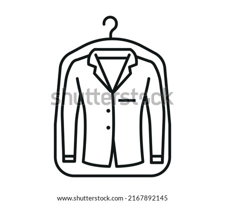 Dry Cleaning Clothes Hanger Concept. editable vector.
