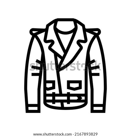 leather jacket clothes line icon vector. leather jacket clothes sign. isolated contour symbol black illustration