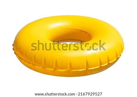 Yellow Inflatable ring isolated on white background Royalty-Free Stock Photo #2167929527