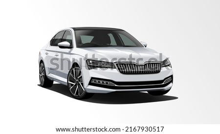 white Realistic Vector 3d vehicle  Royalty-Free Stock Photo #2167930517