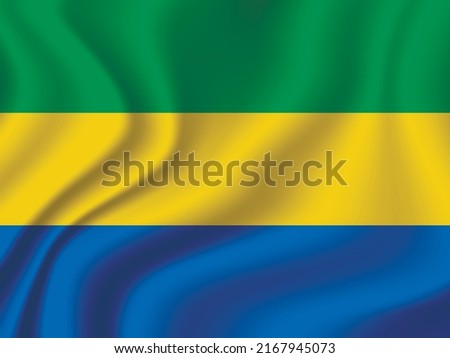 Flag of Gabon. National symbol in official colors. Template icon. Abstract vector background.