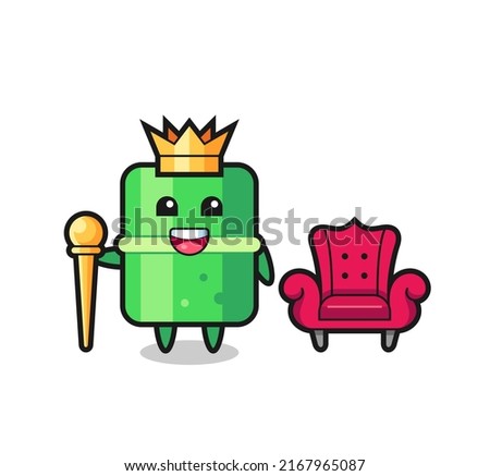 Mascot cartoon of bamboo as a king , cute style design for t shirt, sticker, logo element