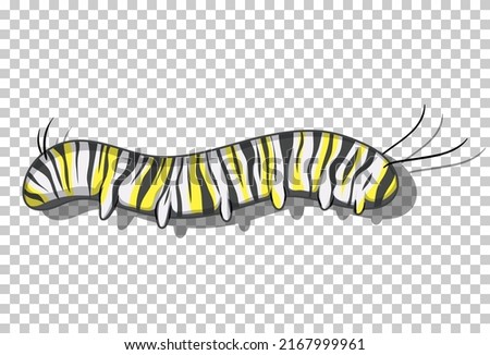Caterpillar in cartoon style illustration
